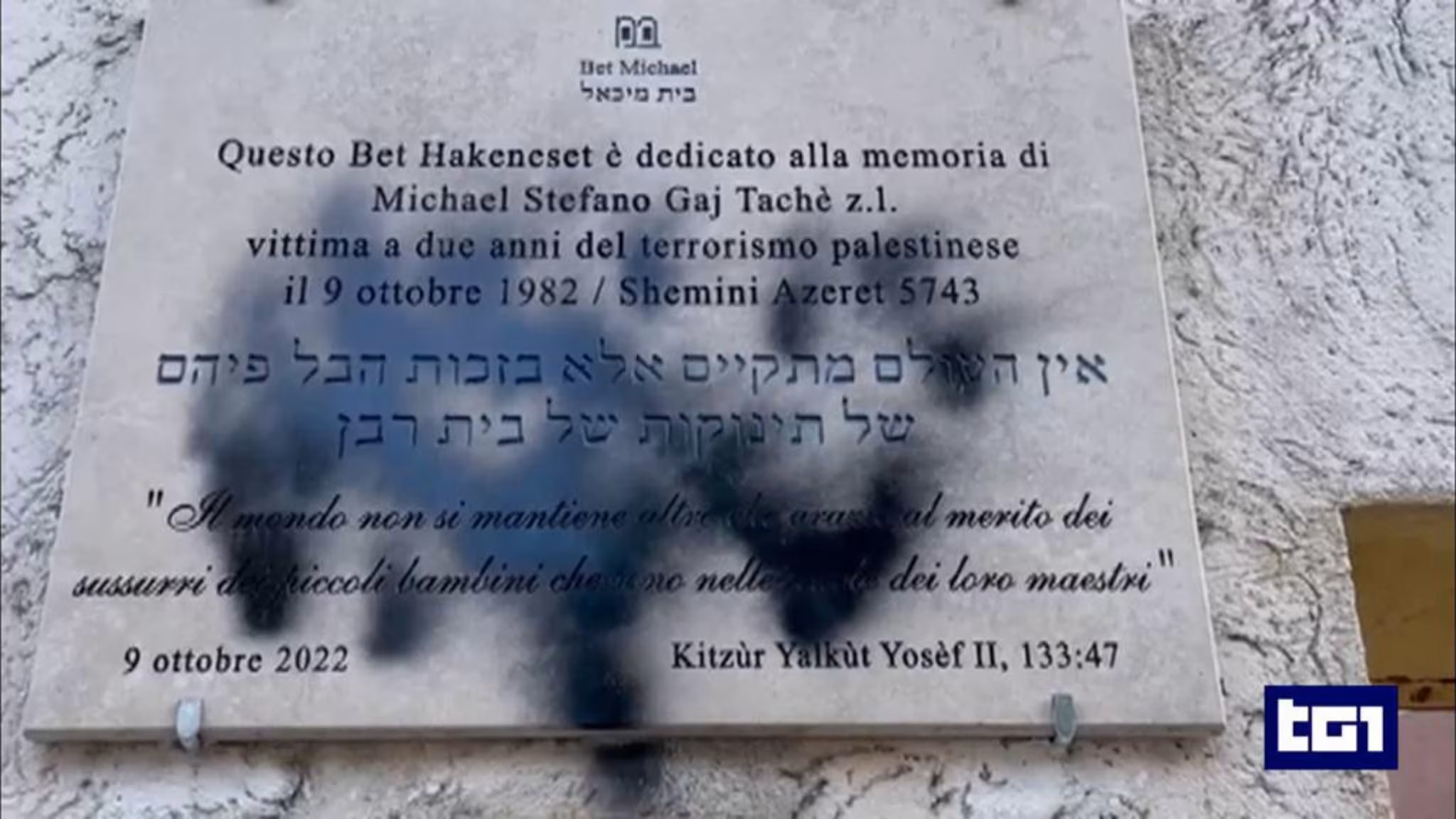 Atto vandalico contro la sinagoga di Monteverde a Roma