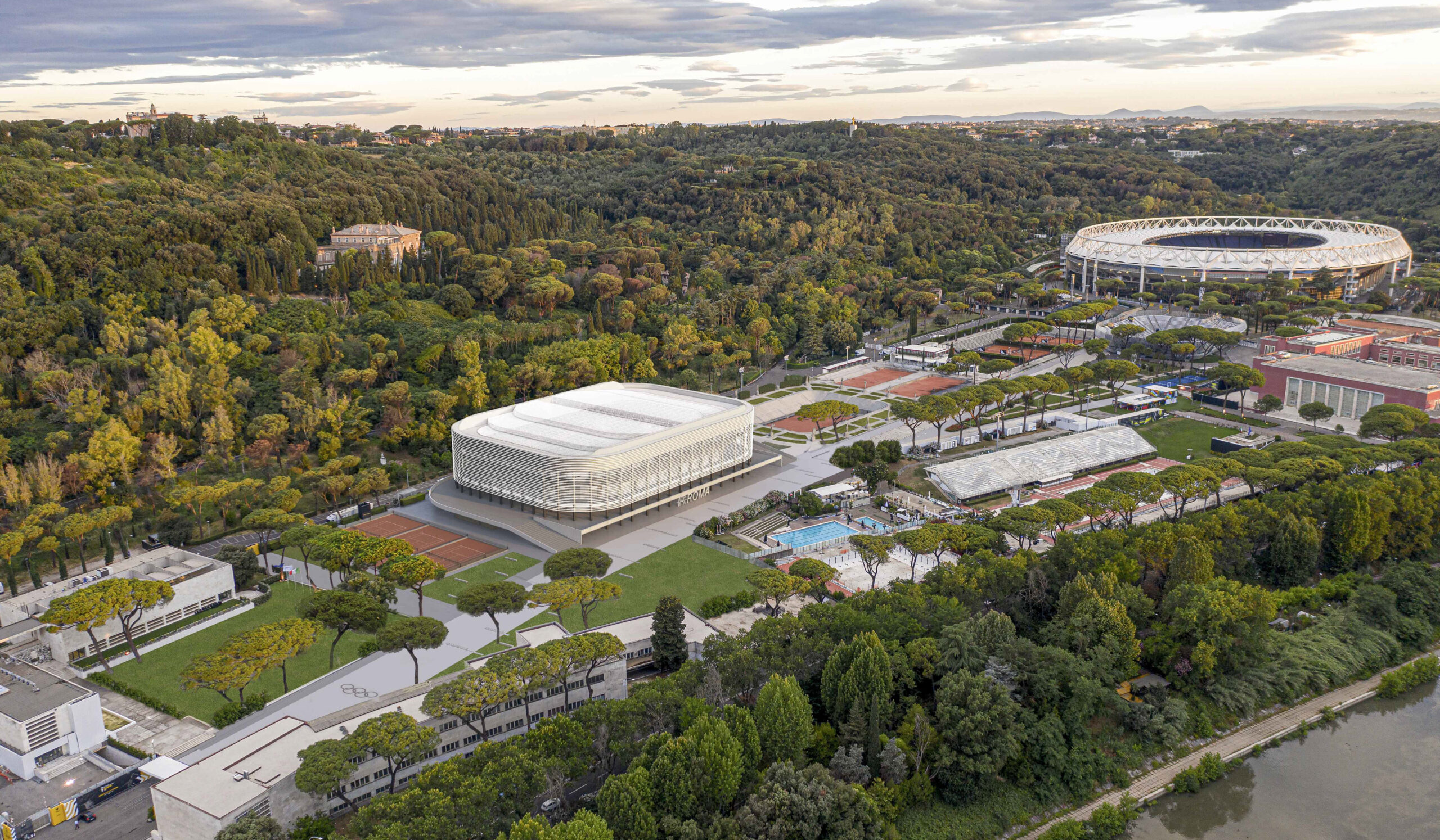 Roma, restyling del Centrale del Foro Italico: copertura mobile e 12mila posti