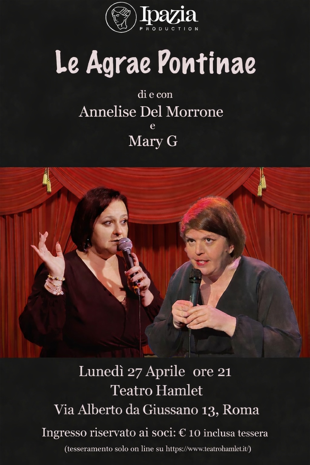 Roma, al Teatro Hamlet “Le Agrae Pontinae”, una serata di stand up comedy
