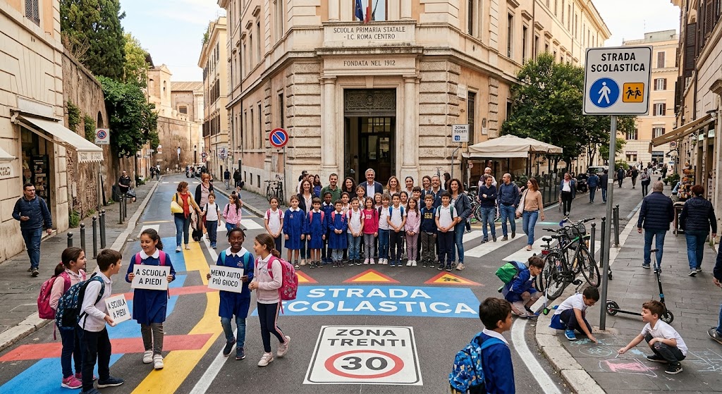 Roma accelera sulle “strade scolastiche”: 13 nuovi progetti, ma come stanno andando quelle già attive?