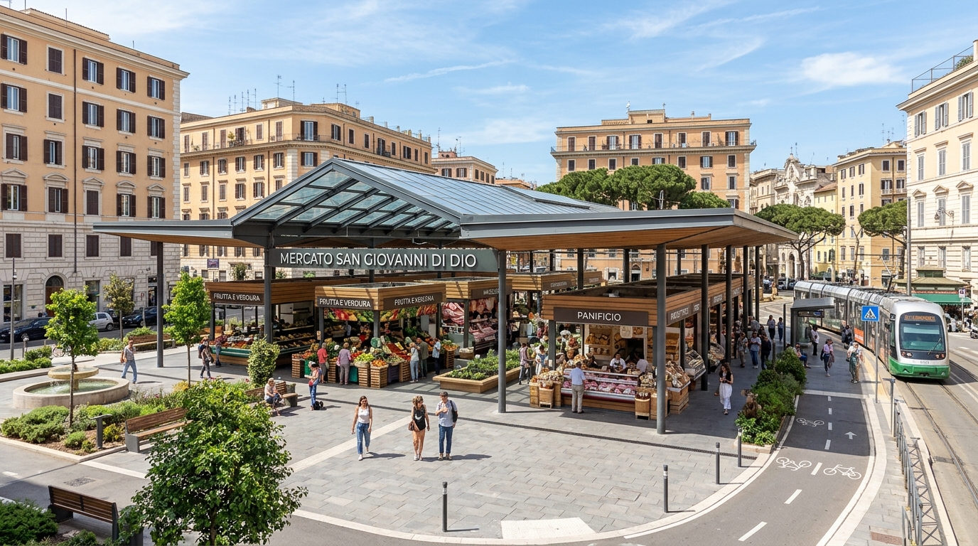 Mercato San Giovanni di Dio, via ai cantieri nel XII Municipio: modifiche alla viabilità dal 3 novembre e assemblea pubblica