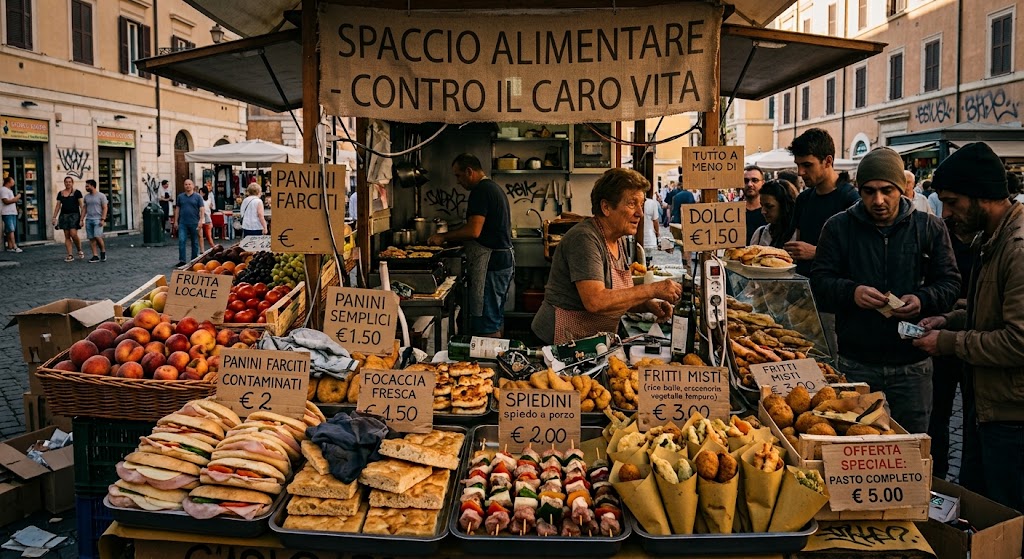 Blitz della Polizia Locale a Termini: smantellato il luculliano “street food” abusivo a 5 euro e sgominati i mercatini illegali